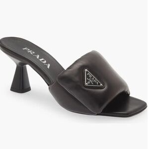 Prada Leather Slide Sandal (one shoe) and Dust Bag